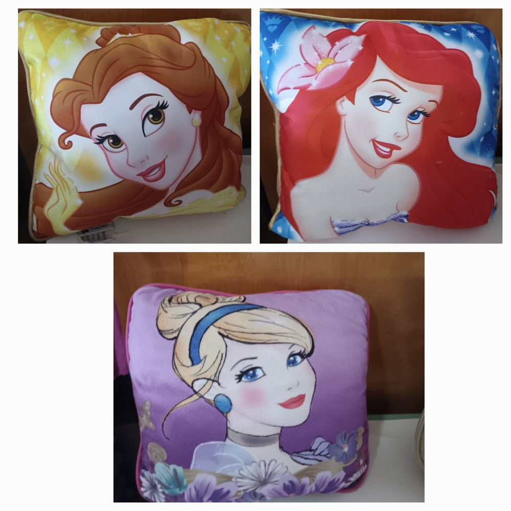 Disney Princess Pillow Trio - Yellow, Blue, Purple